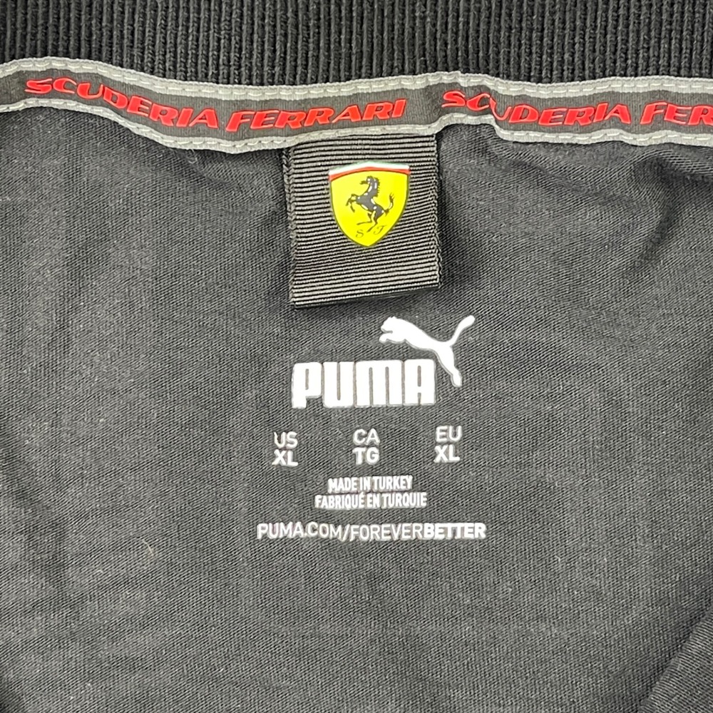 Puma Scuderia Ferrari Racing Polo Shirt Mens XL Black Quarter Zip F1 Racing Team - Picture 3 of 9